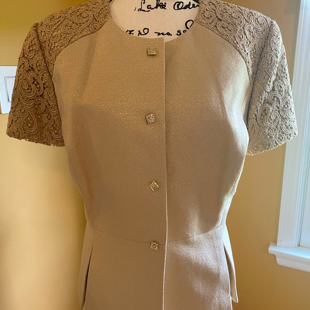 Tahari Luxe Gold formal suit